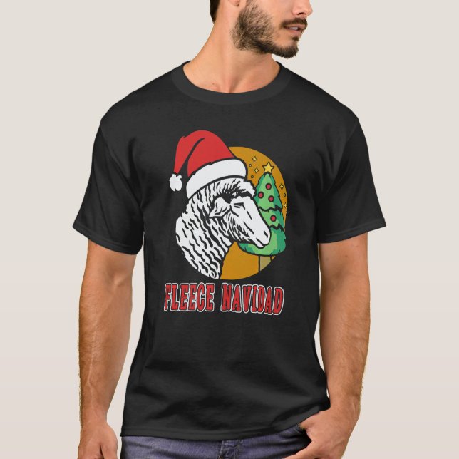 T-shirt Fleece Navidad Christmas Humor Holiday Sheep Fleec (Devant)