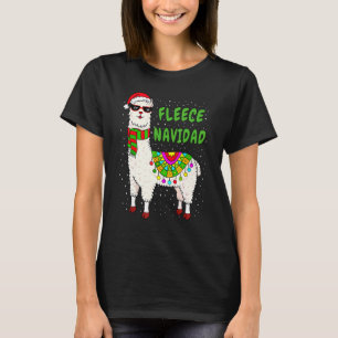T-shirt Fleece Navidad Noël Lama Noël Pour Femmes Enfant