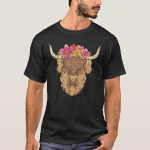 T-shirt Fleur Animale Fleur Animale de Ferme Écossaise Hi
