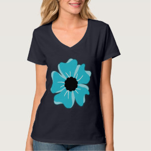 T-shirt Fleur Aqua