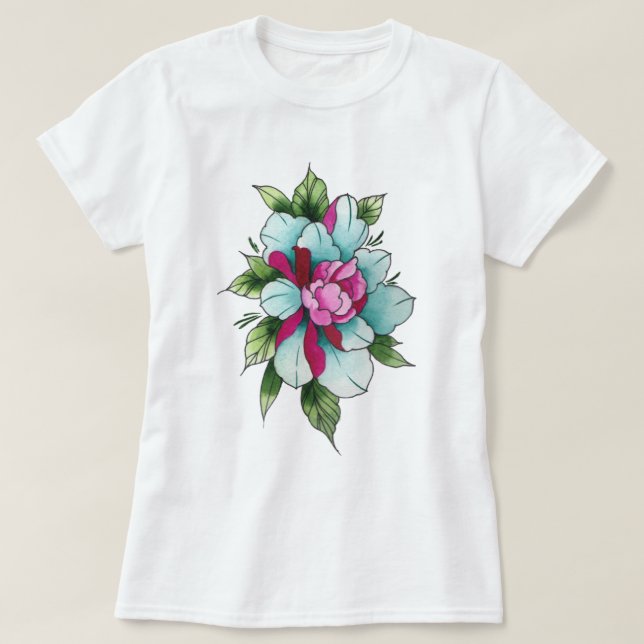 T-shirt Fleur aquarelle (Design devant)