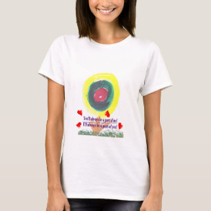 T-shirt Fleur avec des pétales de coeur, dit Sois une part