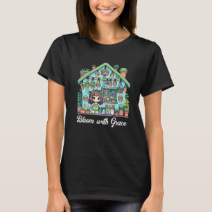 T-shirt Fleur avec grâce   Kawaii Girl avec Plante