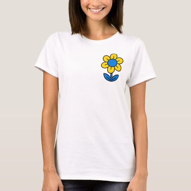 T-shirt Fleur bleue et jaune à l'ukrainienne (Devant)