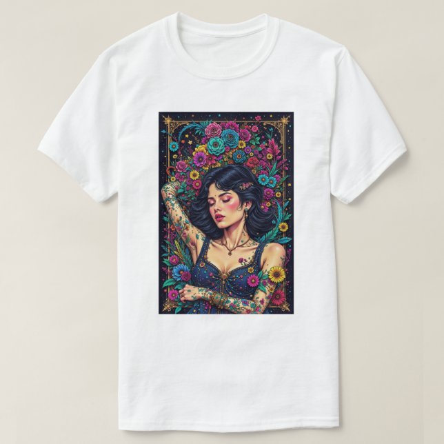 T-Shirt Fleur Céleste (Design devant)
