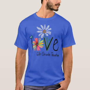 T-shirt Fleur Daisy Love Femme 6E Grade Enseignant Premium