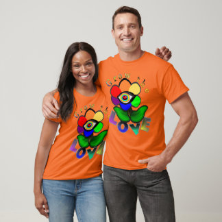 T-shirt Fleur d'amour arc-en-ciel