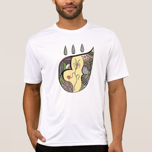 T-shirt Fleur dans la chemise masculine (Devant)