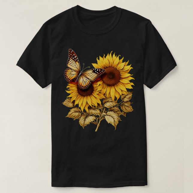 T-shirt Fleur d'aquarelle de tournesol jaune pour les amou (Design devant)
