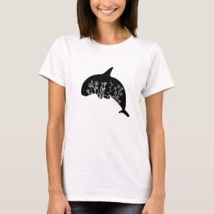 T-shirt Fleur de baleine mignonne