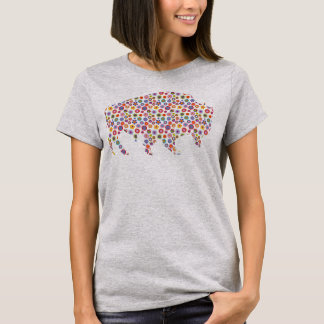 T-shirt Fleur de bison floral Motif Buffalo américain