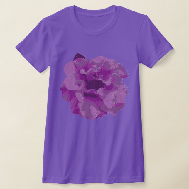 T-Shirt Fleur de Camélia Violet Moderne (Poser)