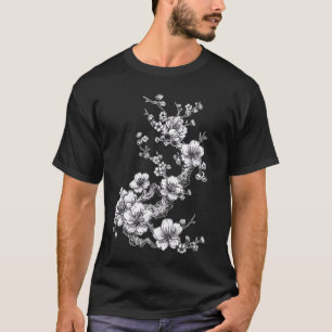 T-shirt Fleur de cerisier Botanique Japonaise Sketc