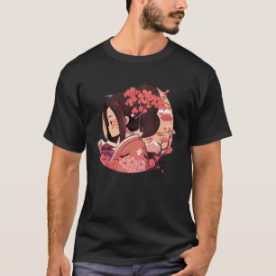 T-shirt Fleur de cerisier japonais geisha fille montai