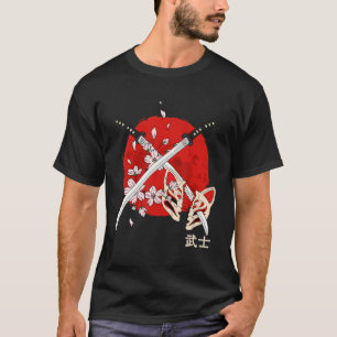 T-shirt Fleur de cerisier japonaise ancienne Samurai Katan