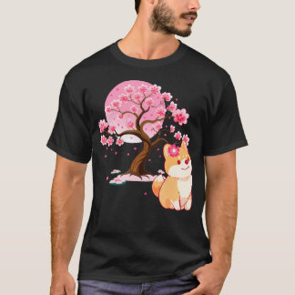 T-shirt Fleur de cerisier japonaise Shiba Inu Sakura