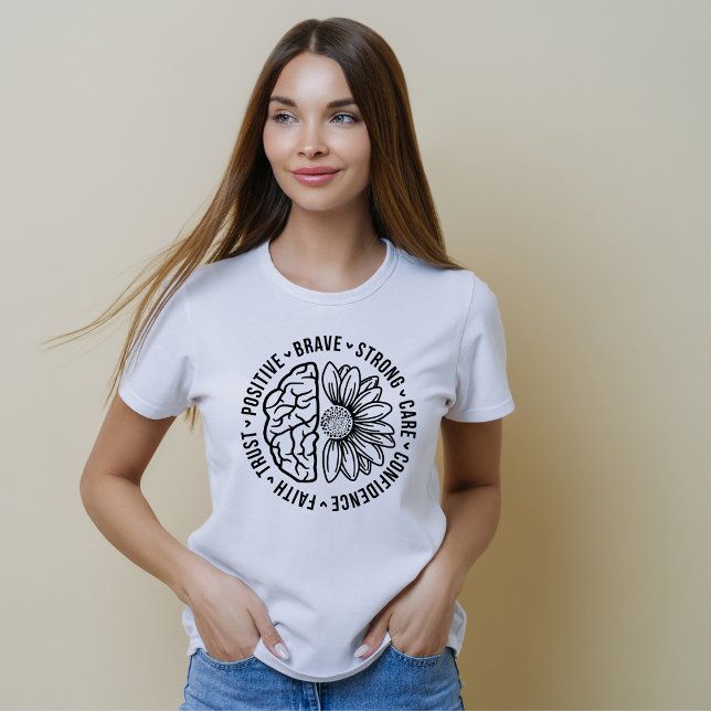 T-shirt Fleur de cerveau mignonne professionnel de la sant (Créateur téléchargé)