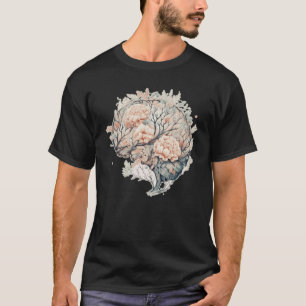 T-shirt Fleur de cerveau Neuro Science Neurologue floral M