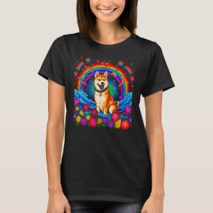 T-shirt Fleur de chien de Shiba Inu