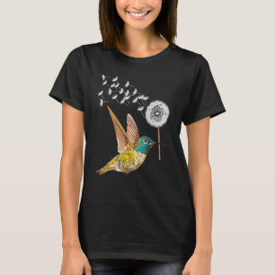 T-shirt Fleur de colibri Dandelion pour Birdwatcher Herba