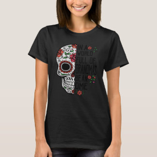 T-shirt Fleur De Crâne Dans Un Monde Plein De Mamans Soyez