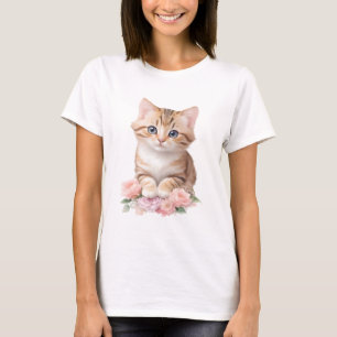 T-shirt Fleur de félins de fleur de chats mignons