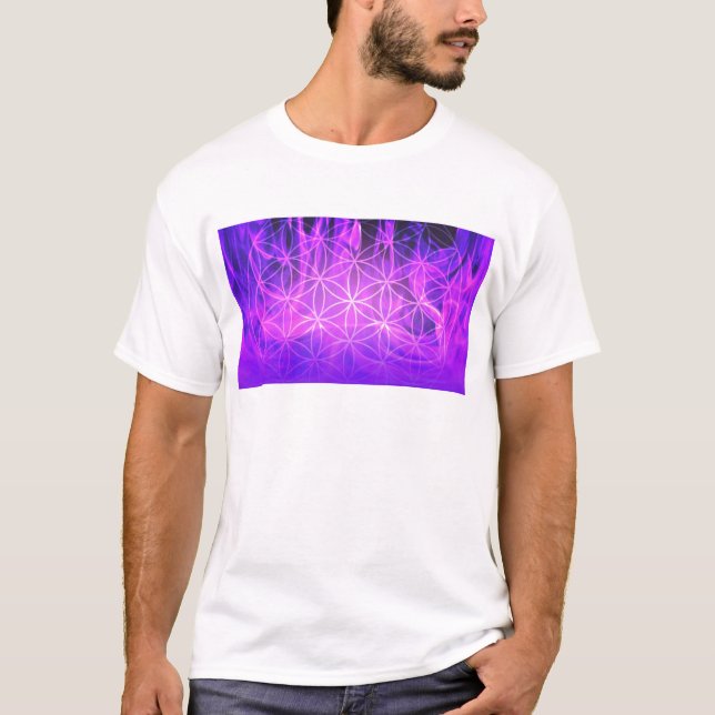 T-shirt Fleur de flamme violette de la vie (Devant)