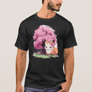 T-shirt Fleur de fleurs de cerisier Otaku japonais Fox Sak