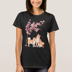 T-shirt Fleur de fleurs de cerisier Shiba Inu japonaise Sa