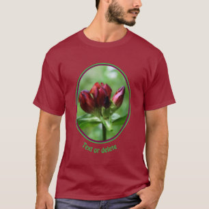 T-shirt Fleur de gentiane rouge personnalisée en fleurs