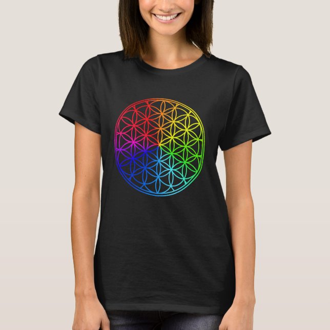 T-shirt Fleur De Géométrie Sacrée De La Vie T-Chemise (Devant)