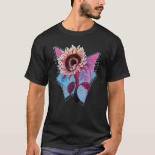 T-shirt Fleur de jardin de tournesol hippie Synthwave 80s