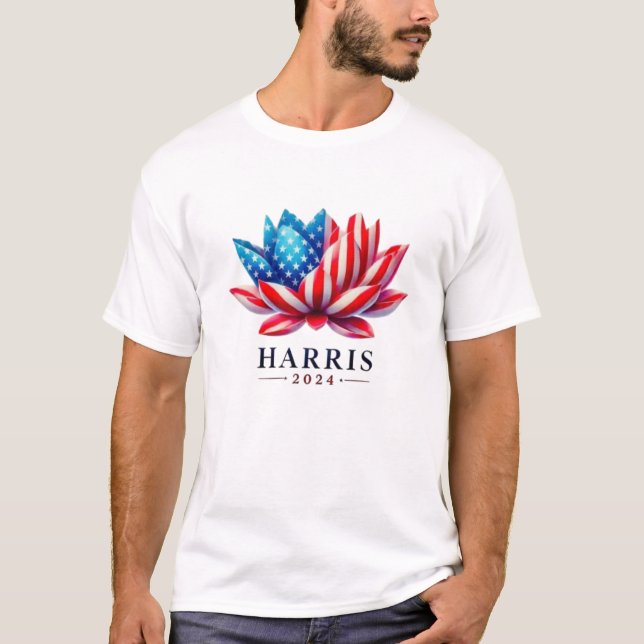 T-shirt Fleur de kamala harris personnalisée Amérique (Devant)