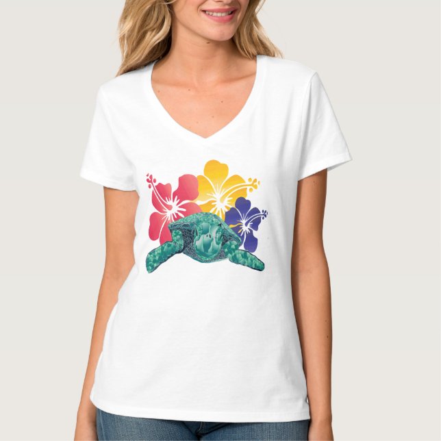 T-shirt Fleur de ketmie d'Hawaï (Devant)