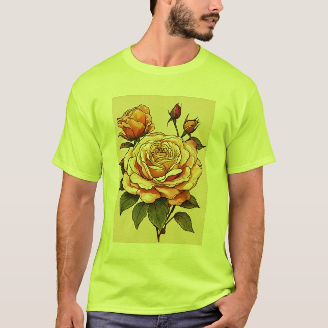 T-shirt Fleur de la récolte : Rose de l'action de grâce &  (Devant)