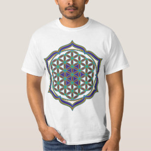 T-shirt Fleur de la vie / Blume des Lebens - Lotus Contour