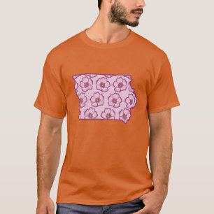 T-shirt Fleur de l'État de l'Iowa Rose sauvage