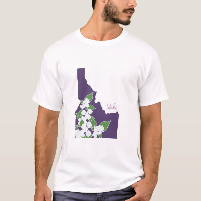 T-shirt Fleur de l'État d'Idaho Silhouette (Devant)