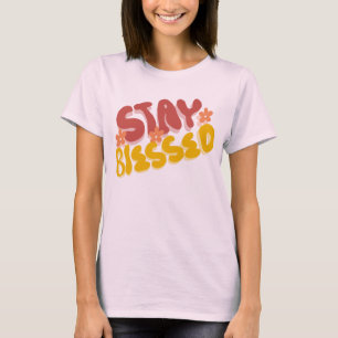 T-shirt Fleur de lettrage de main bénie Groovy