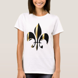 T-shirt Fleur de Lis noir et or