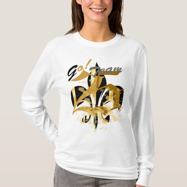 T-shirt Fleur de Lis noir et or (Devant)