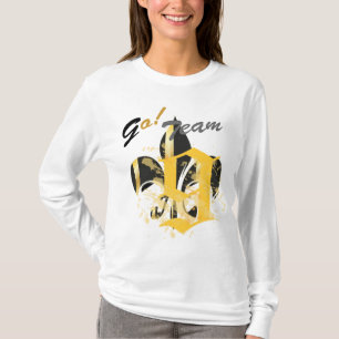 T-shirt Fleur de Lis noir et or