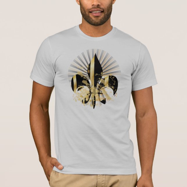 T-shirt Fleur de Lis noir et or (Devant)