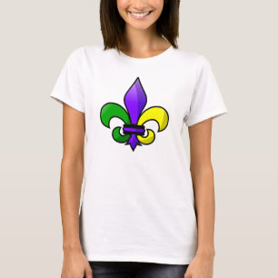 T-shirt Fleur de lis Or vert violet