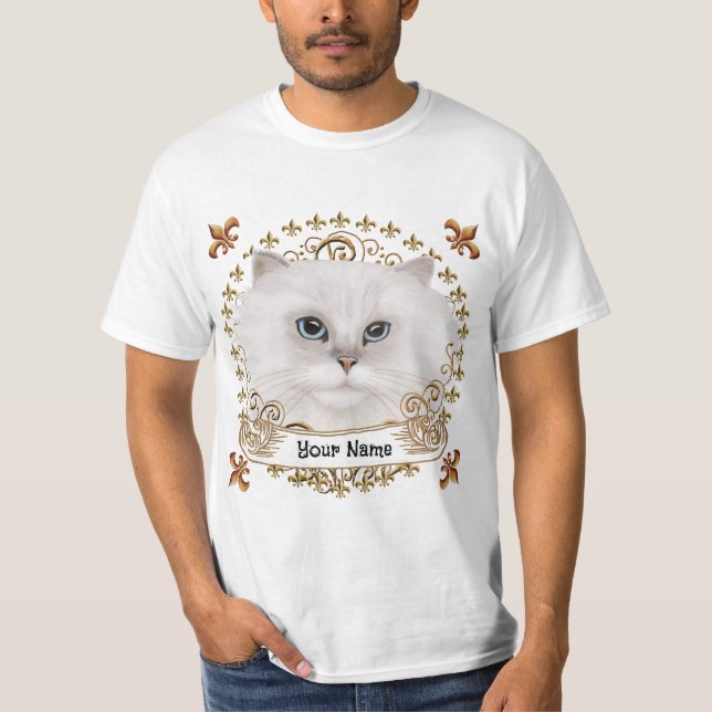 T-shirt Fleur De Lis  Persian Cat  (Devant)