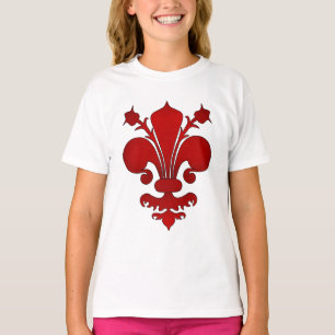T-shirt Fleur de lis rouge foncé