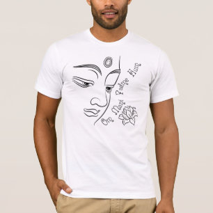T-shirt Fleur de lotus Om Mani Padme Hum Noir
