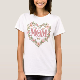 T-Shirt Fleur de Maman Cœur Pastel