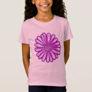 T-Shirt Fleur de marguerite africaine, Illustration réalis