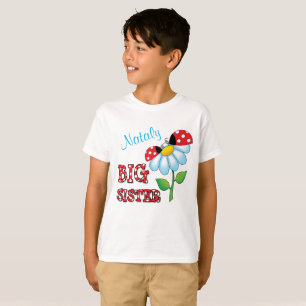 T-shirt Fleur de marguerite de coccinelle de grande soeur
